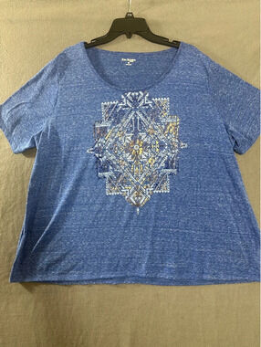 Kim Rogers 2X Aztec blue shirt